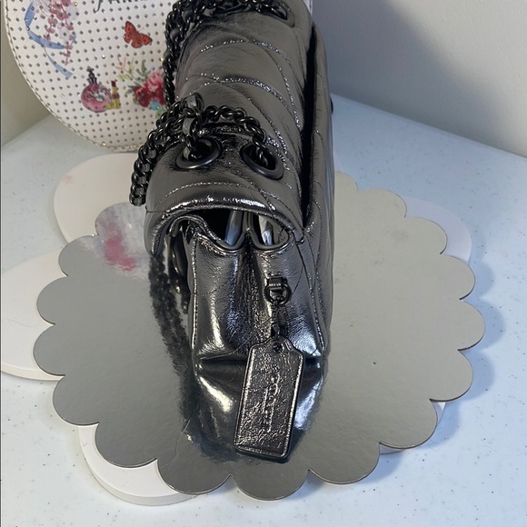 Coach Silver Metallic Quilted Shoulder Bag - Picture 4 of 16